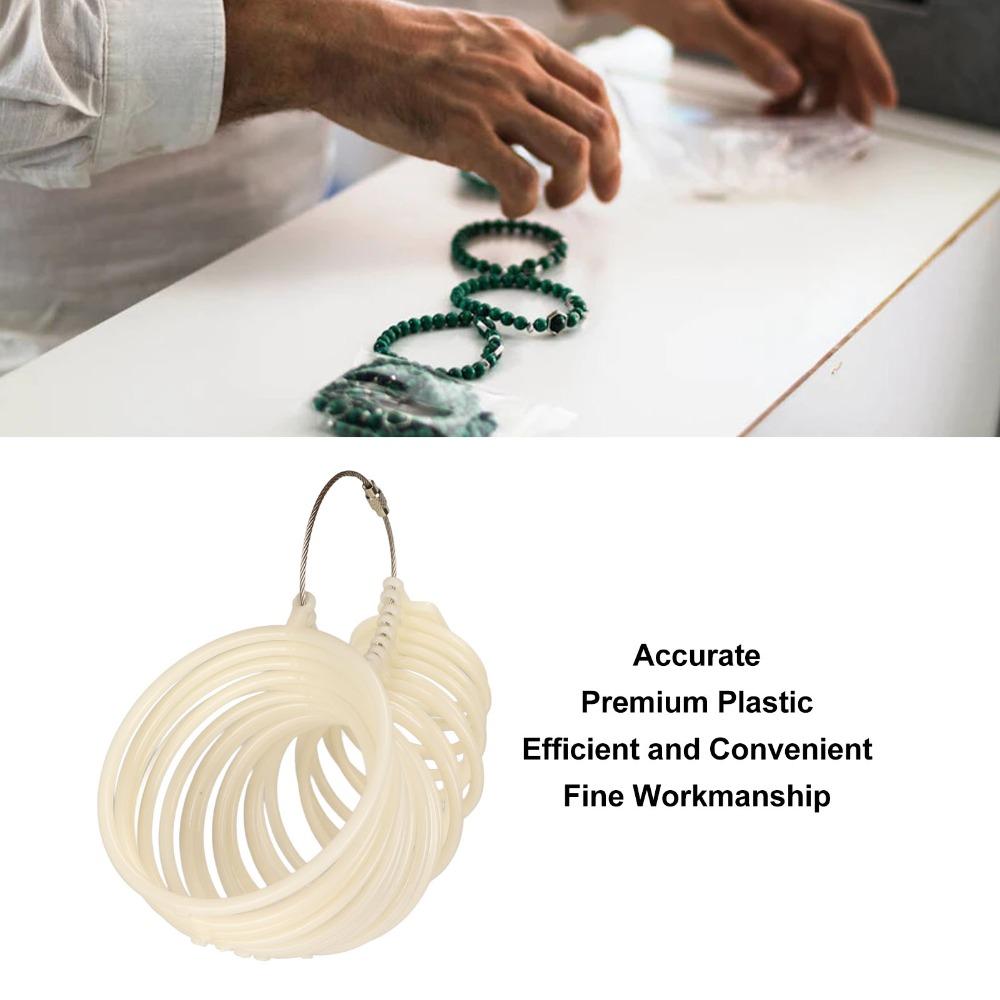 White Plastic Bracelet Sizer Lightweight Design Accurate Measurement Measuring Tool Plastic Adjustable Tool Jewelry Gauge