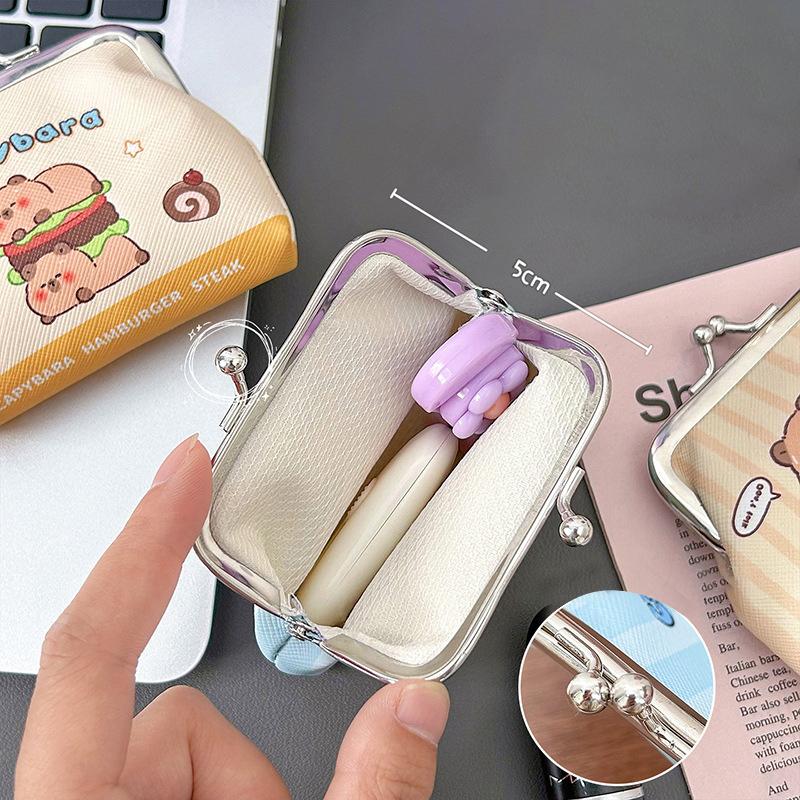 Cute Capybara Coin Storage Bag Transparent Coin Purses Cartoon Lovely Wallet Clear Bags