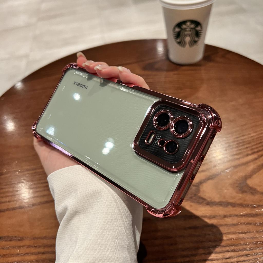 Applicable To Xiaomi Mi 11 Four-corner Airbag Mobile Phone Case Redmi Note11 Electroplated Transparent K11 Lens Film 11C Anti-drop Cover
