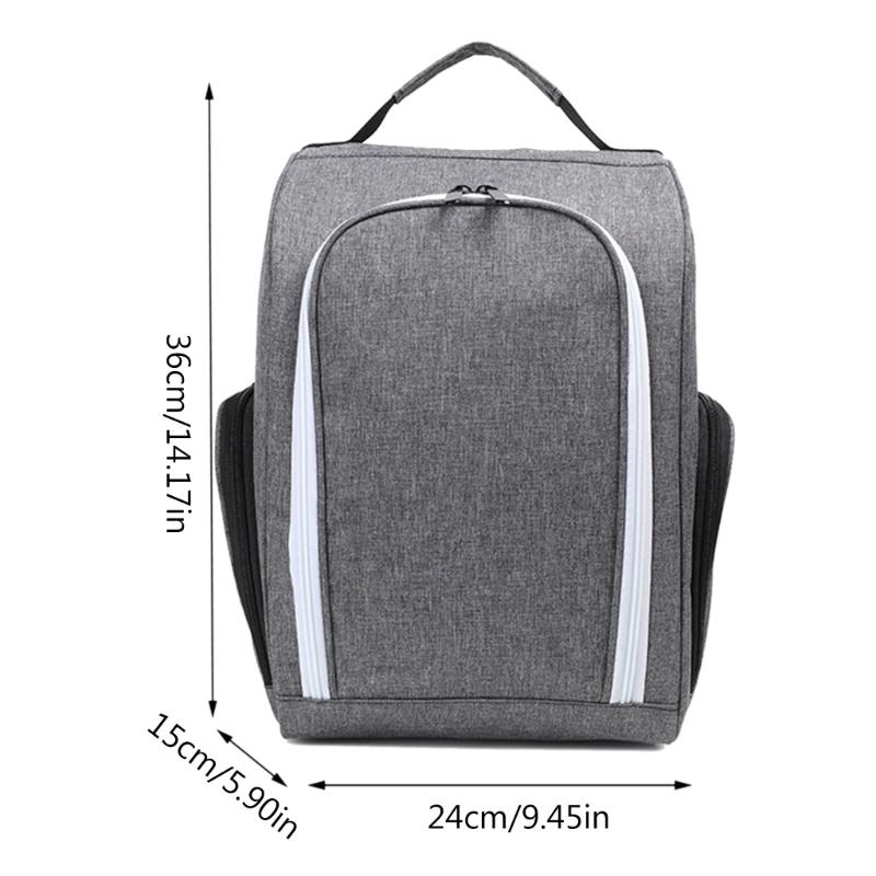 Golf Shoe Bag with Ventilation & Outside Pocket Travel Shoes Pouch Golf Shoe Carry Tote Bag Zippered Sport Shoes Bag