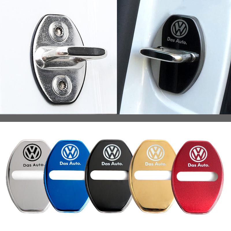 HIJK1 4pcs Car Door Lock Cover Badge Valve Cap for Volkswagen Golf 7 GTI CC Passat GTD B6 Mk4 VW Tiguan Mk7 Scirocco Auto Accessories