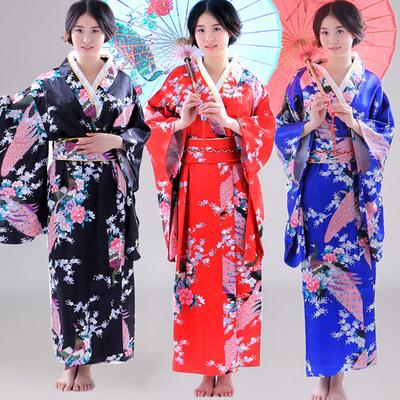 Dámské kimono s potiskem v tradičním japonském cosplay kostýmu