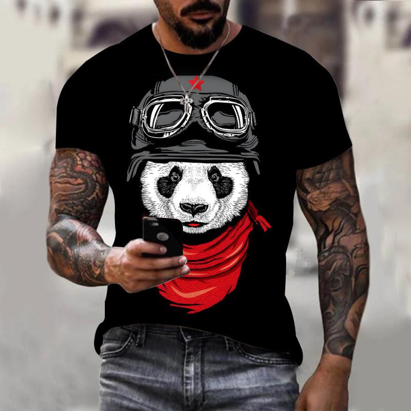 

Мужская футболка с забавным принтом животных в стиле хип-хоп, большой уличный пуловер с короткими рукавами в стиле Харадзюку, летние повседневные топы 6XL