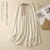 Summer new literary cotton and linen loose skirt pants casual nine-point linen wide-leg pants