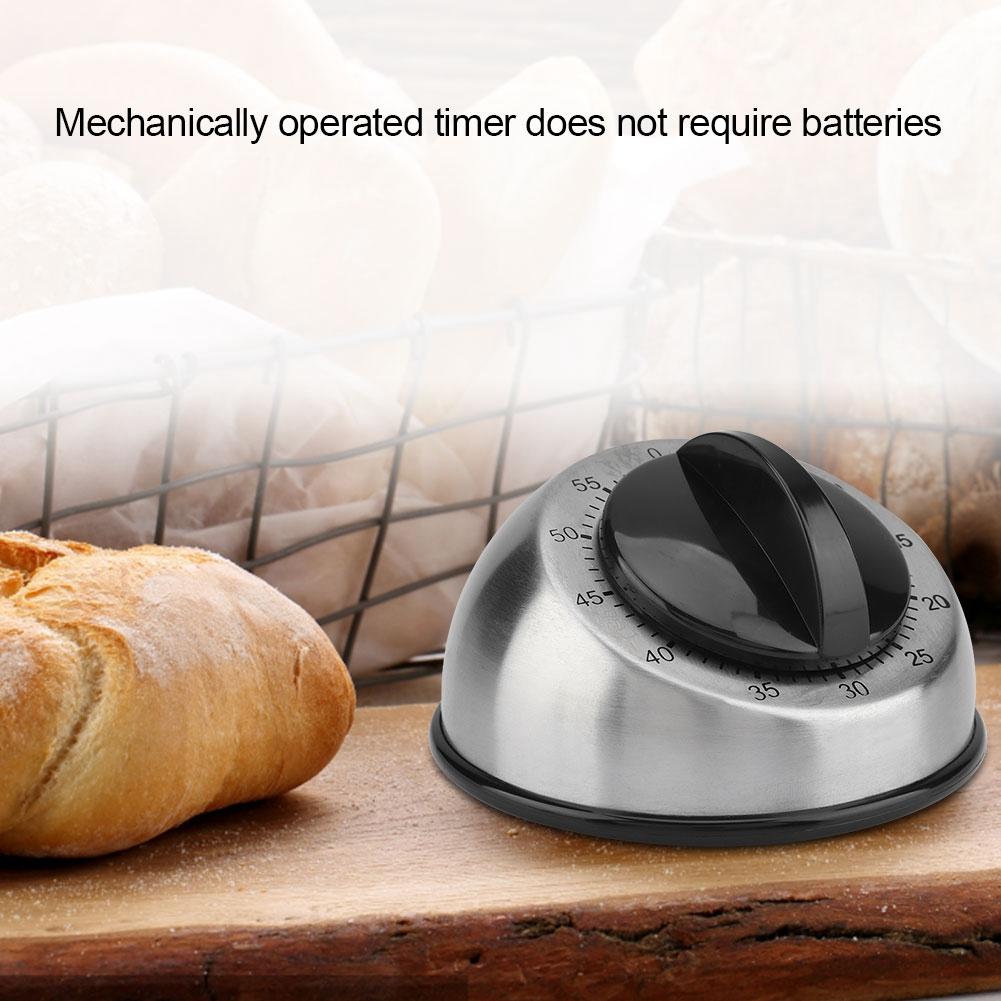 60 Minutes Stainless Steel Kitchen Timer Mechanical Wind Up Timer Time Reminder