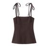 European & American Style Women's Slim Fit High Waist Skirt with Bow Detail & Stretchy Crop Top
