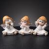 3 Pieces Seated Angel Figurines Decorative Resin Angels Lightweight for Desk