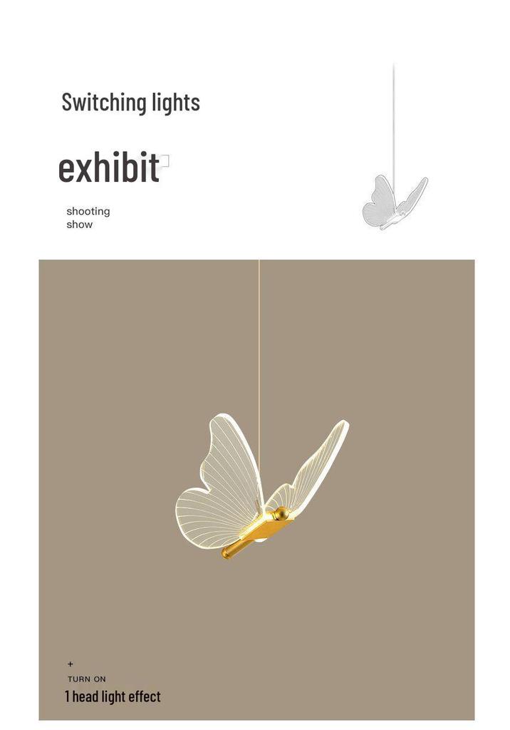 Nordic Luxury Butterfly Hanging Lamp - Modern Minimalist for Bedroom, Dining Room, or Staircase