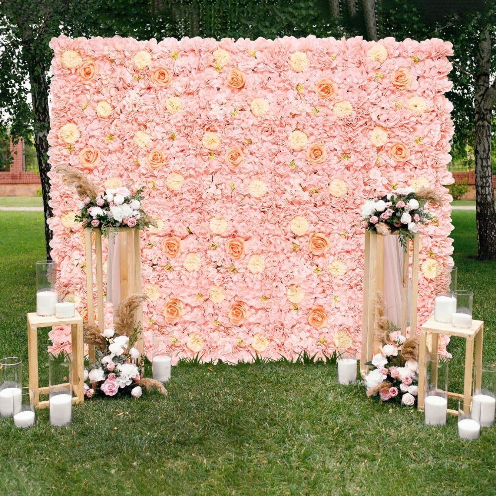 Handmade Artificial Flower Wall Panels Realistic Rose Wedding Background  Baby Shower