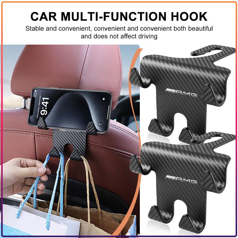 Multi-Purpose Car Seat Headrest Hook Mobile Phone Holder Caps For Mercedes Benz AMG W205 W218 W177 W176 W169 A B C E S Class GLA KIY7