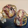 New Baroque Pearl Diamond Bracelet Personalized European and American Luxury Handmade Inlaid Banquet Jewelry Bracelet