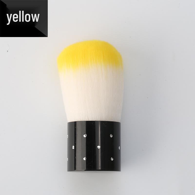 Rhinestone-Handled Soft Bristle Nail Dust Brush - Mushroom Shape