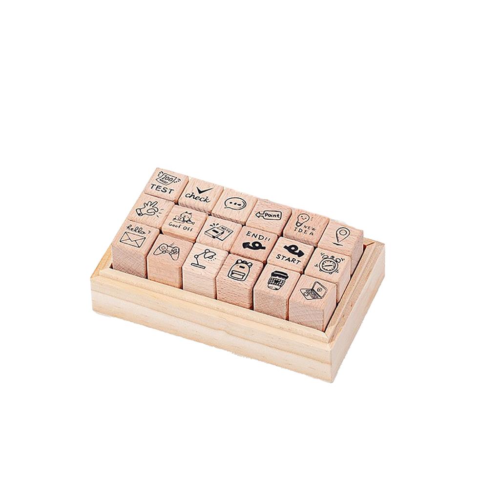 Yotijay 18 Pieces  Stamps Wooden Rubber Stamps For Painting Journals Card Making
