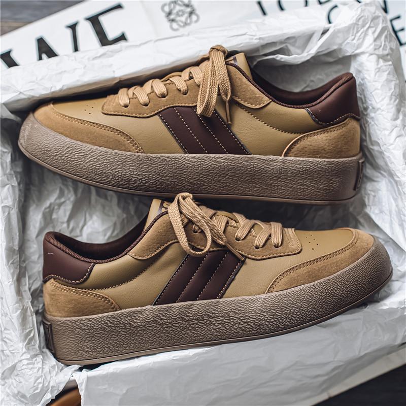 Fashion 2025 New Men Suede Low Top Shoes Fashion Sports Casual Lace-up Shoes Comfortable Lightweight Height Increasing Platform Sneakers