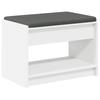 Hall Bench with Cushion Shelf and Storage White 63 X 38 X 45 Cm