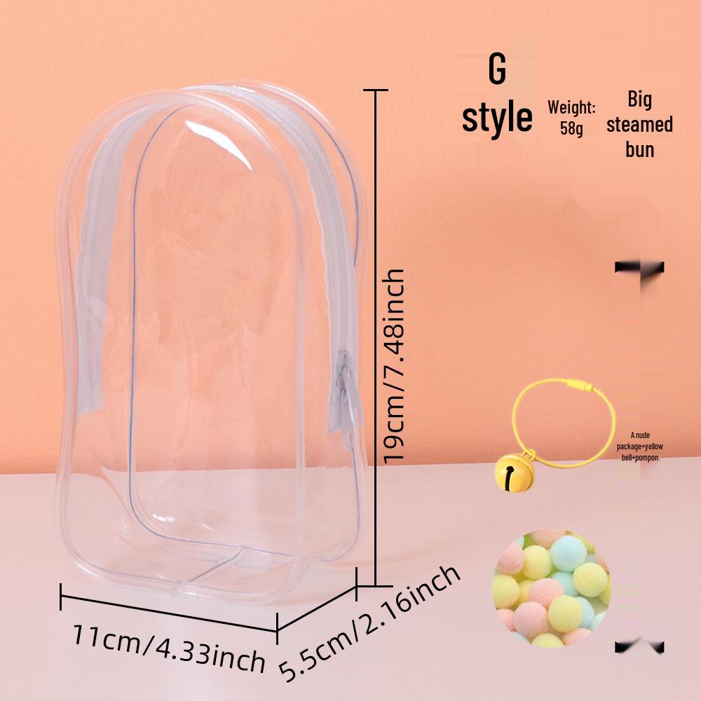 19cm Vinyl Protective Doll Case: Cotton Ita Bag with Transparent Display, Dustproof Hanging, and Large Storage Compartment