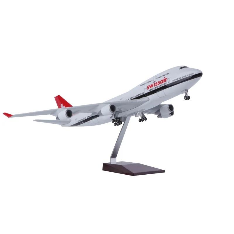Diecast Resin 47CM Scale Airplane Model 747 B747 Aircraft Simulation Resin Finished Airlines Christmas Souvenir Collection Decor