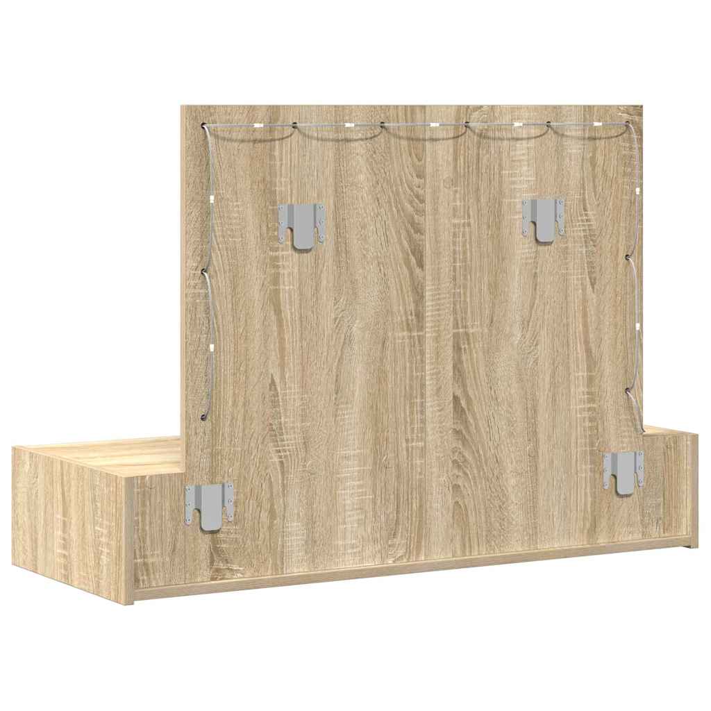 Makeup Table with Storage Brown 100 x 40 x 70 cm Engineered Wood