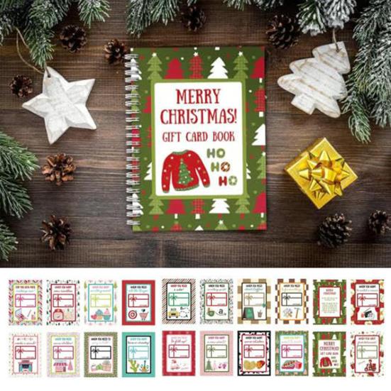 Merry Christmas Gift Card Book 10 Pages DIY Spiral Bound College Survival Gift Card Book Holder for Students Graduation Gifts