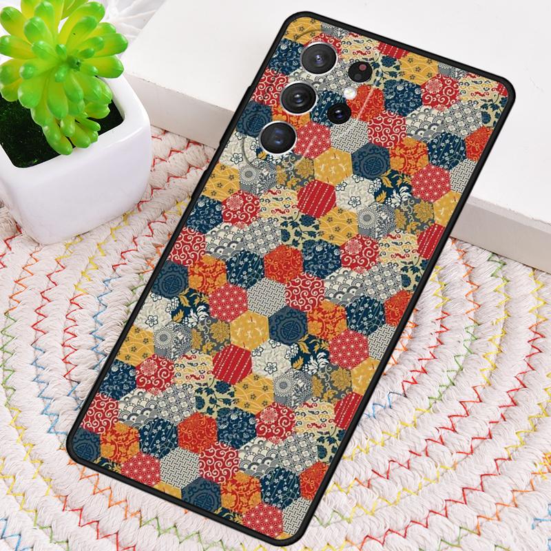 Vintage Patchwork TPU Phone Case For Samsung Galaxy note 10 pro S26 S25 S24 S23 S22 Ultra Plus S21 FE S20 Shockproof Cover
