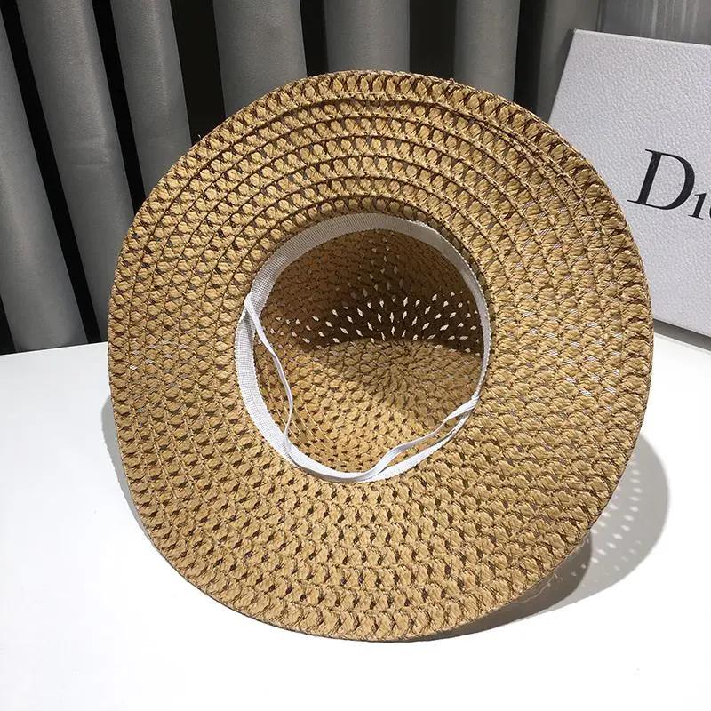 WTEMPO Elegant Lace Patchwork Large Brim Foldable Sun Hats Solid Color Casual Versatile Summer Sunscreen Beach Straw Hats