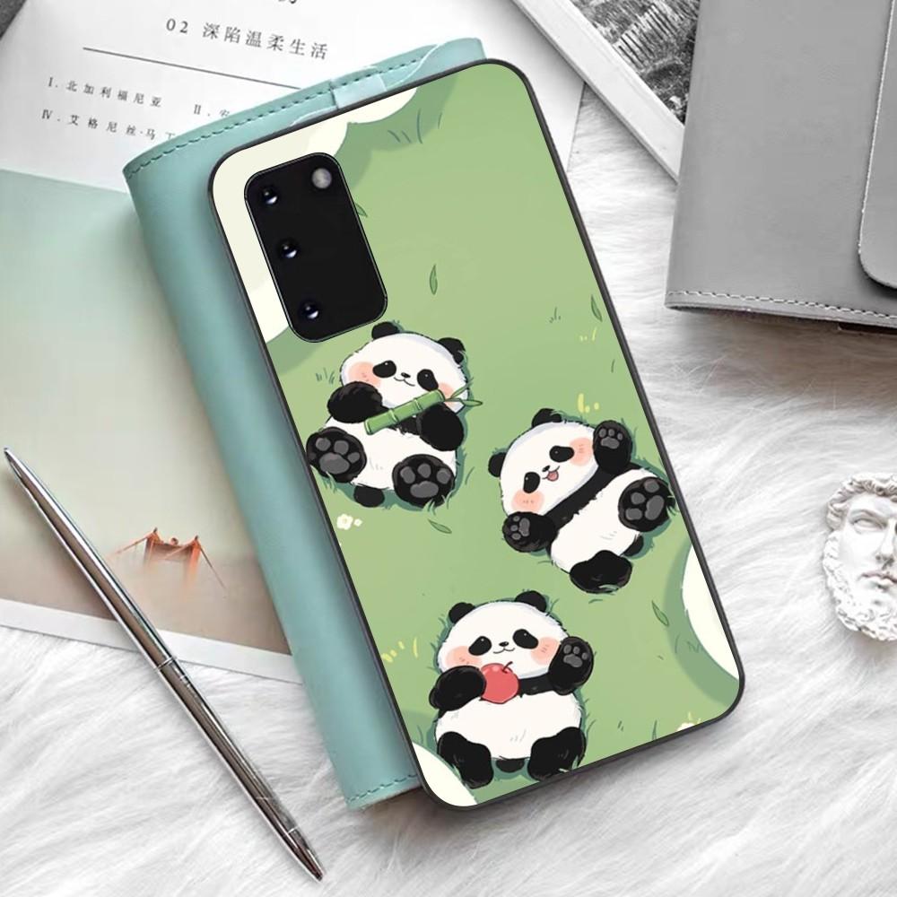 Cartoon Lovely Panda Phone Case Silicone PC+TPU For Samsung S10 20 30 22 23 24 Plus Lite Ultra Cover