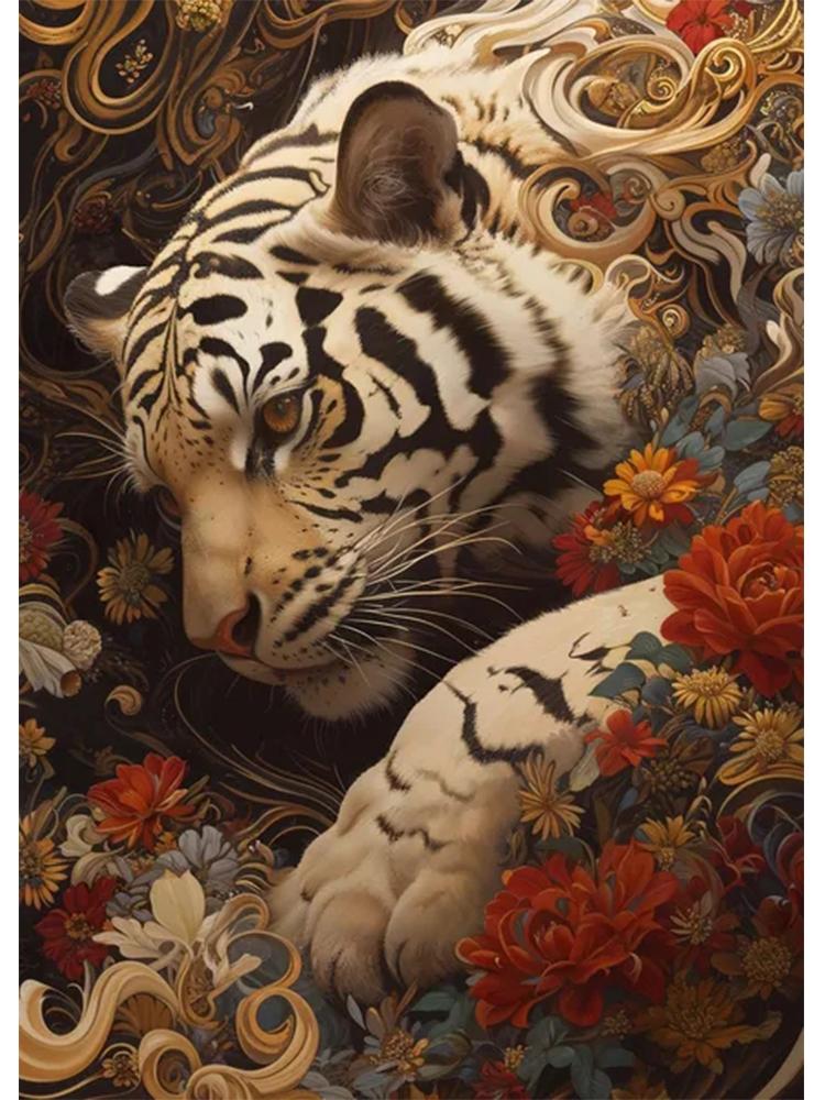 Dream Flower Beast Tiger Lion Bird Edition 5D Diy Diamond Painting Mosaic Modern Wall Art Living Room Bedroom Home Decoration