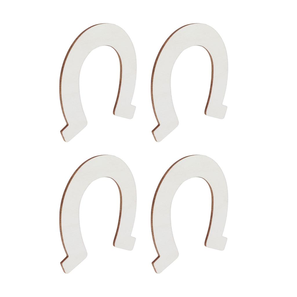 24Pcs DIY Wood Slices Horseshoe Shape Unfinished Cutouts Pendant HandMade Craft Decoration