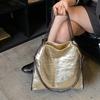 2026 New Arrival Women's Metallic Color Tote Bag Fashion Chain Shoulder Bag Large Capacity Foldable Commuter Handbag for Ladies