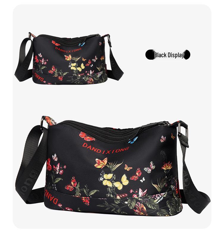 2025 Women's Large Capacity Multi-Compartment National Tide Print Fashion Crossbody Bag for Travel