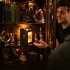 Exquisite Metal Candle Holder Magic Book Box with Light, Lighted Ornament, Office Desk Ornament Decorative Pillar Stand for Living Room Bedroom
