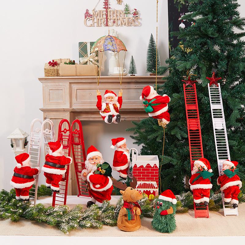 Electric Climbing Ladder with Santa Claus Christmas Decoration