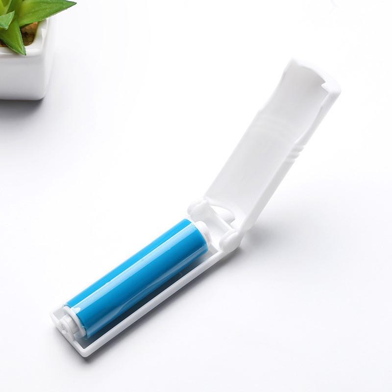 Compact Folding Washable Lint Roller - Portable Mini Brush Remover синий