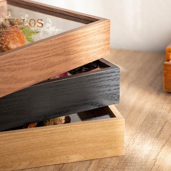 Holz-Fotorahmen, durchsichtiger, doppelseitiger Ausstellungsständer, rustikaler schwebender Bilderrahmen für den Schreibtisch, zur Präsentation getrockneter Blumen, DIY-Bastelarbeiten