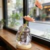 Creative Bubble Vase Hydroponic Glass Vase Transparent Pink Flower Arranger Table Decoration Ornament Nordic Home Decor