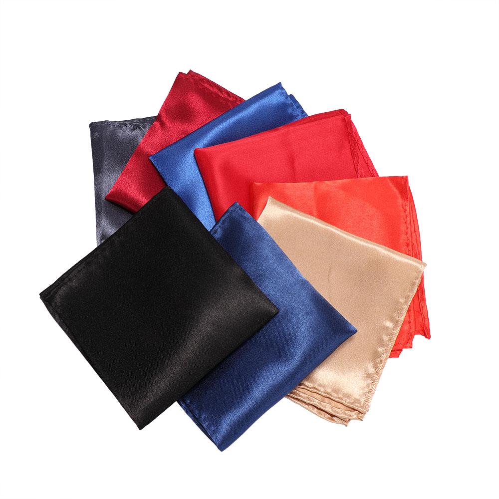 for Wedding Dress Party Men Satin Plain Solid Square Pocket Silk Pocket Square Hanky Handkerchief