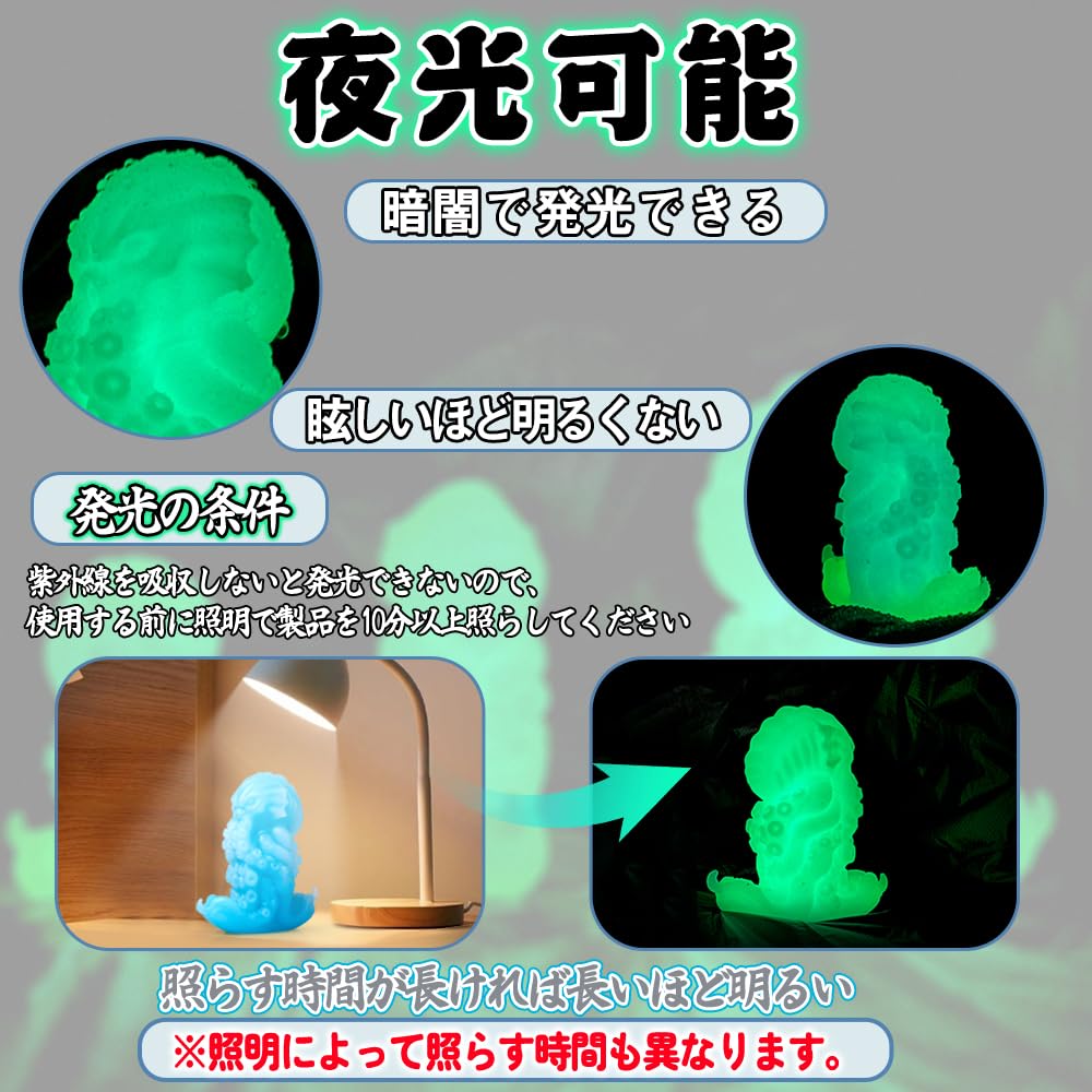 Anal Light X 10cm TaRiss's Plug, Luminous, Anchor-Shaped Base, Silicone, Blue, White, M, 4.3cm