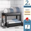 Black Double-Layer Aluminum Dish Drying Rack