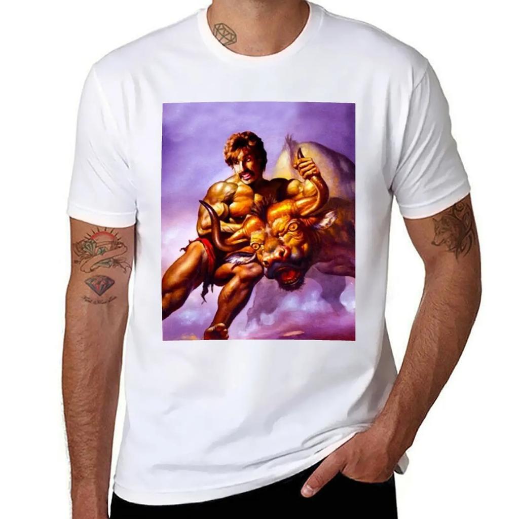 Dodgeball Painting T-Shirt Street Wear Blue Archive Men Workout Shirt