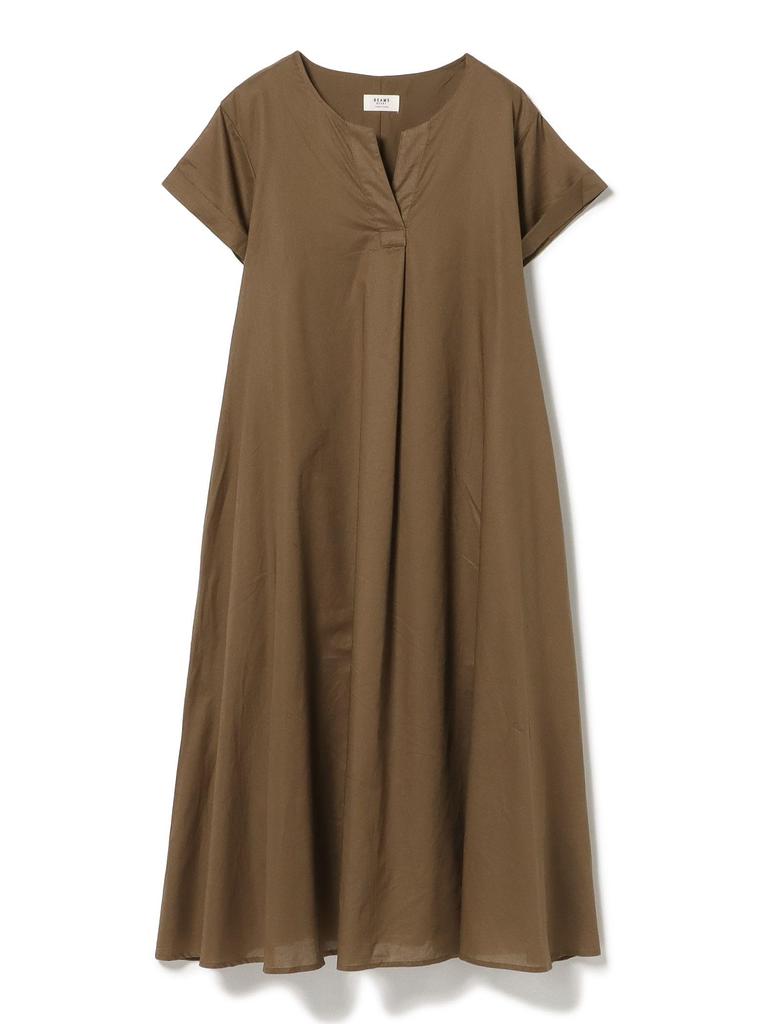 Beams Heart Skipper Neck One Size Women's 2-Way Dress, Brown,