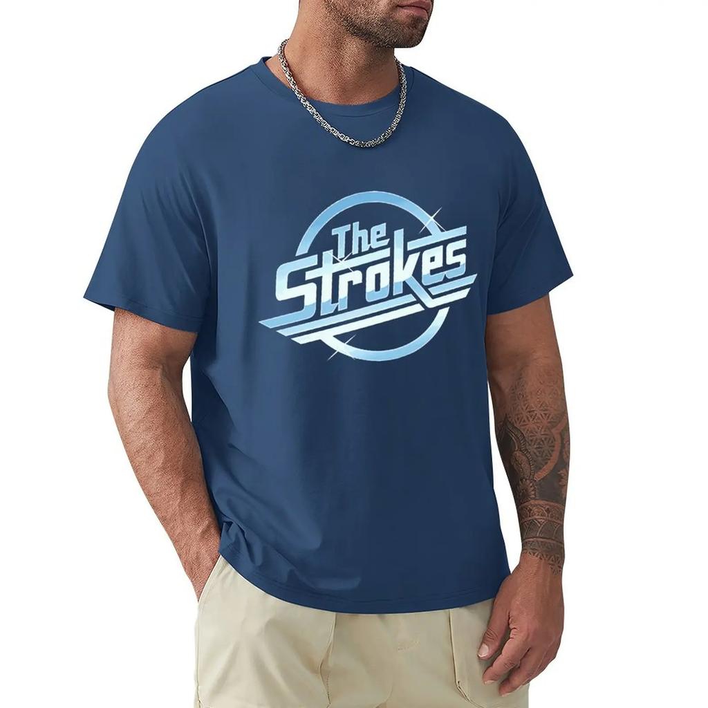 Men Cotton T Shirt Summer Tops The Strokes T Shirt Men Indie Rock Band T-shirt Bigger Size Homme Black T-shirt Drop Shipping