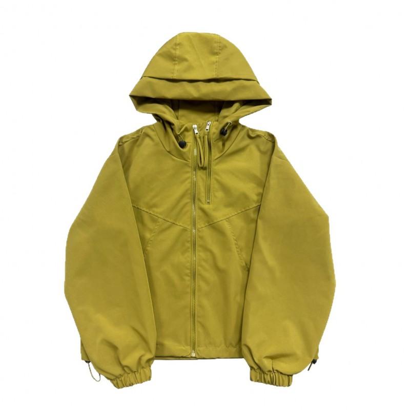 Womens Lightweight Hooded Windbreaker Jacket Fall 2026 Loose Fit Sweet Chic Outerwear Petite