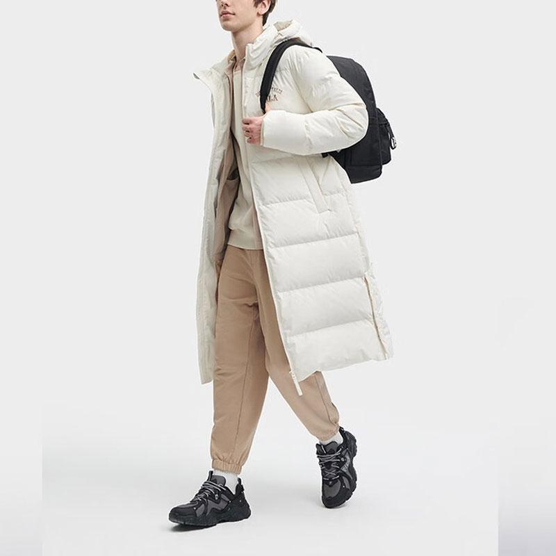 Fila Letter Print Hooded Long Pants Down Jacket Unisex Outerwear Milk-White F51U349902F-IV