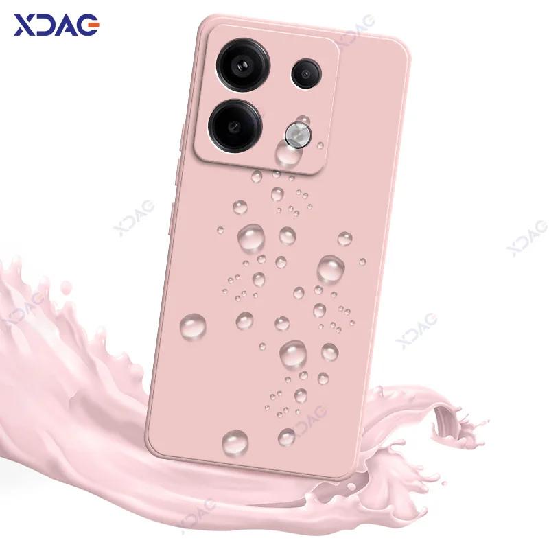 Śliczne kwadratowe silikonowe etui z płynnym silikonem do Xiaomi POCO X6 Pro Neo 5G Luksusowe miękkie etui na telefon POCOX6 X6Pro X6Neo Coque