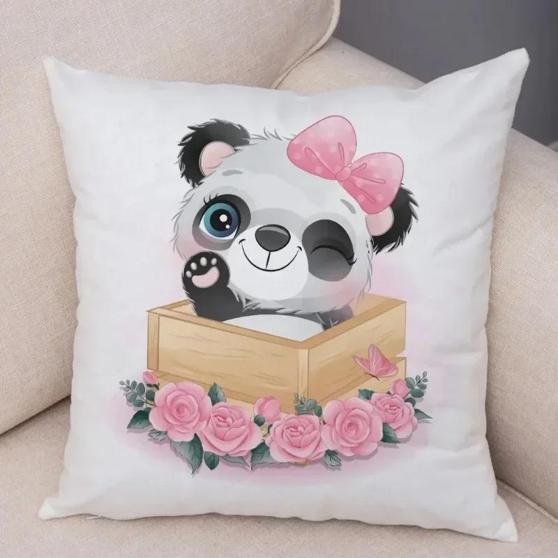 Kreslený Čínský Panda Dekorativní Povlak na Polštář Ozdoby do Auta Kancelář Obývací Pokoj Pohovka Domácí Povlak na Polštář