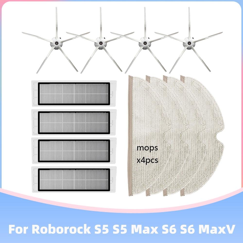 Passend für Roborock S5 Max / S50 / S51 / S55 / S6 MaxV Pure / Xiaomi 1S SDJQR03RR Haupt- Seitenbürste Hepa-Filter Mopptücher Ersatzteil