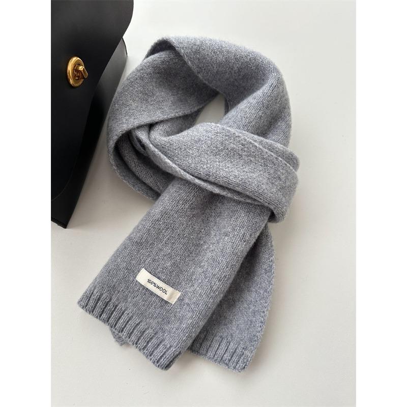 Exquisite Cashmere Scarf New Solid Color Versatile Winter Warm Knitted Scarf for Men and Women