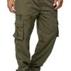 Men's Casual Cargo Pants Drawstring Multi-Pocket Tactical Trousers Outdoor Hiking Jogging Sports Pants