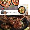 Non-Stick Perforated Carbon Steel Pizza Pan | Round Baking Tray with Holes for BBQ
