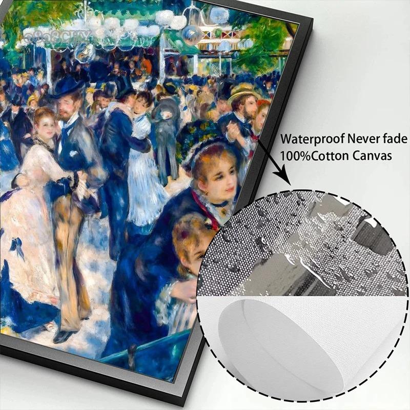Auguste Renoir und Claude Monet Porträt Kunstwerke Drucke Poster Leinwand Gemälde Tanz im Le Moulin Wand Kunst Bild Home Decor
